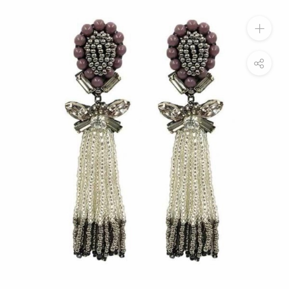 DEEPA GURNANI BETHEA EARRINGS IN GRAY WITH POSTS